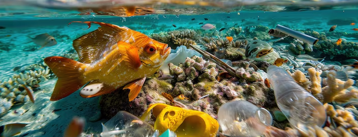 Fish with plastic